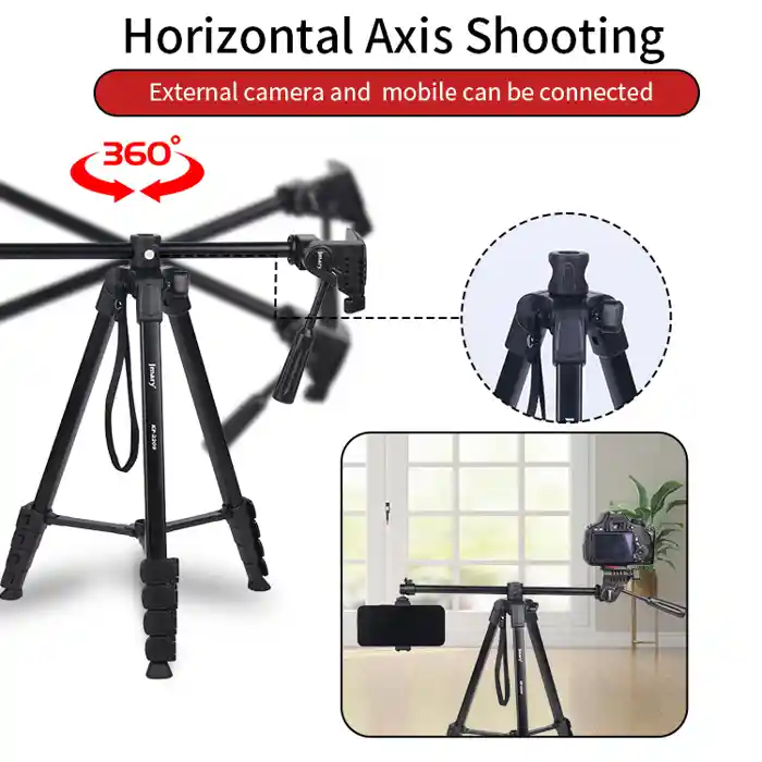 Jmary KP-2209 Multifunctional Tripod Horizontal Axis 360 Detachable Monopod Compatible with Mobile / Ringlight / Camera / DSLRs / Action Cameras